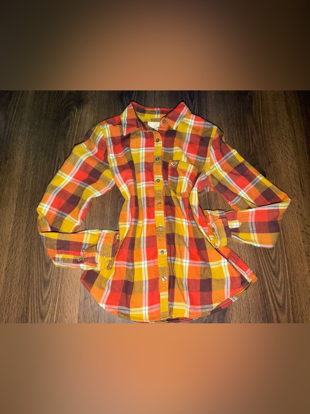 Y2K Hollister Plaid Button Down Flannel Size Medium